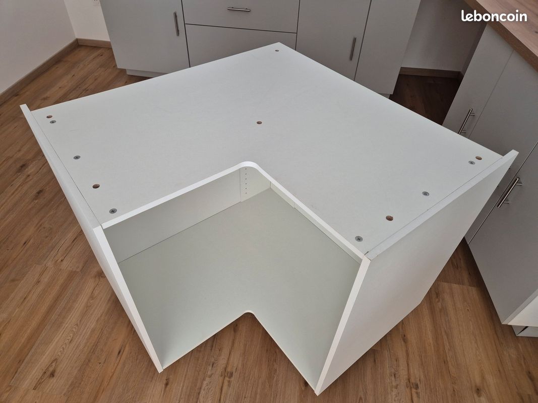 Caisson bas d’angle de cuisine blanc (image 2)