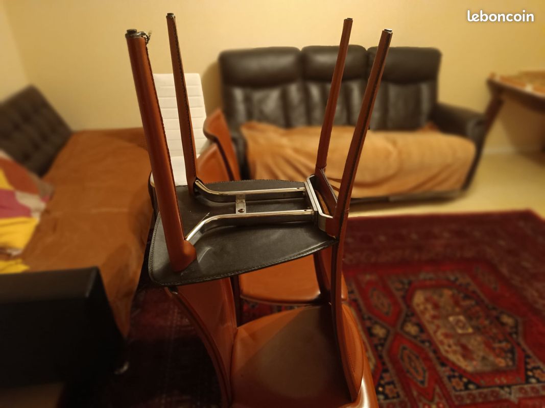 Chaises en cuire lot de 4 (image 6)