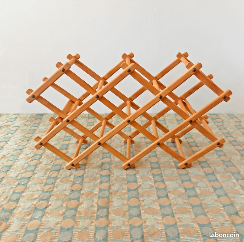 Casier à Bouteilles En Bois Vintage – Porte-bouteilles 6 Places, Reproduction Sous Licence