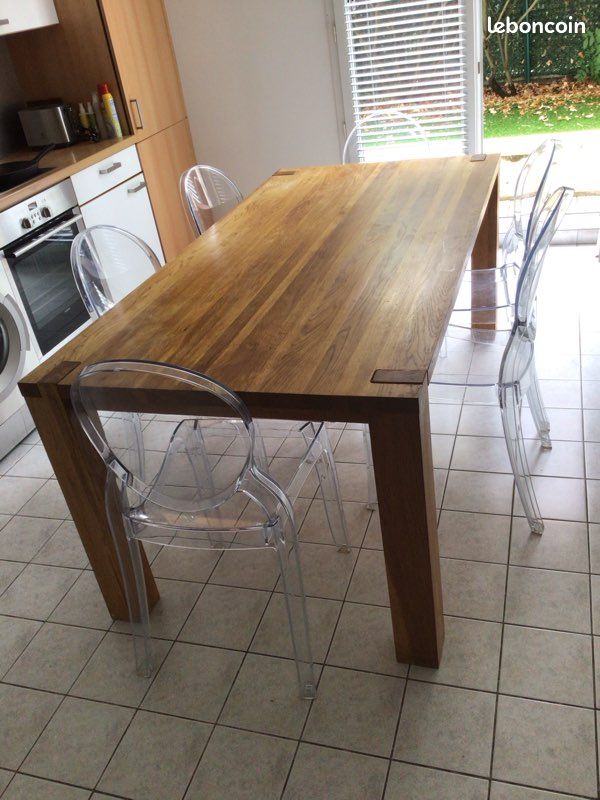 Table de repas table à manger haut de gamme moderne HABITAT en chêne huilé 180x90 cm (image 1)
