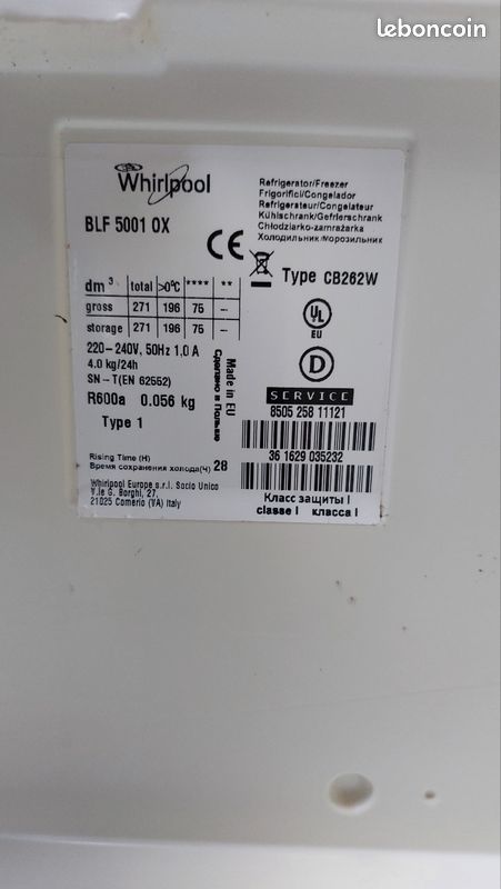 Pièces détachées Réfrigérateur Whirlpool (image 9)