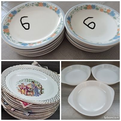 Lot d'assiettes, un lot de 31 assiettes Moulin des Loups France comme neuf (image 4)