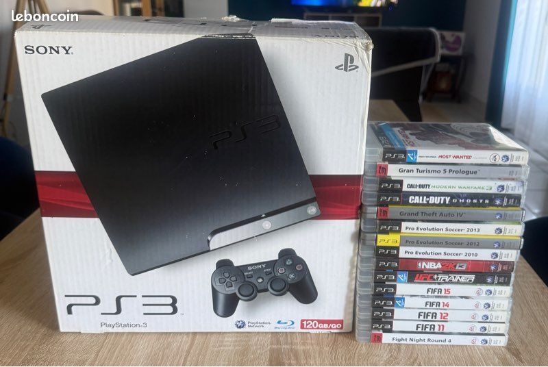 PlayStation 3 PS3 120 Go CECH-2004A + 15 jeux + 2 manettes (image 1)