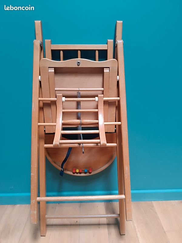 Chaise haute pliante en bois vintage (image 5)