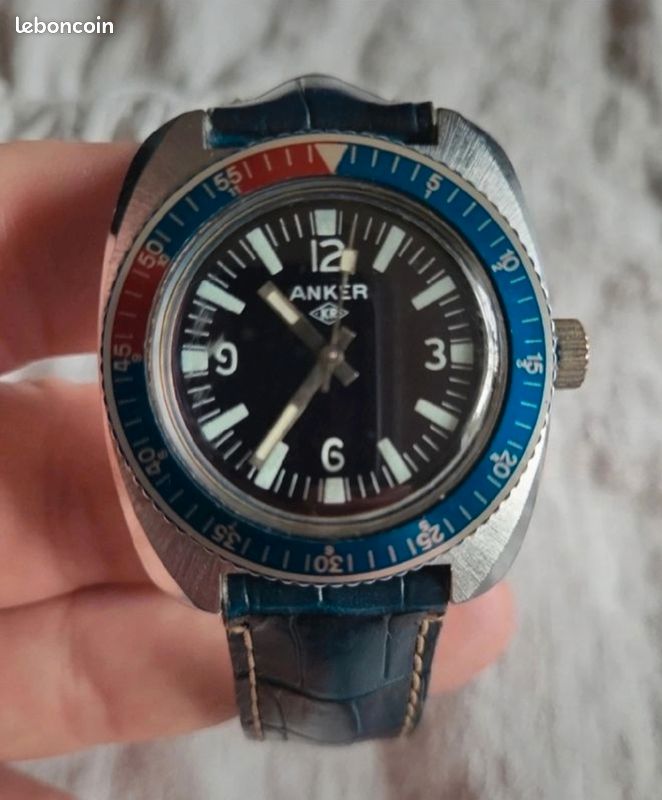 Montre Anker Pepsi diver plongée 1972 luminescent collection (image 1)