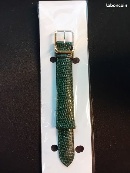 Bracelet de montre N° 32 vert lézard marque FB Taille 16 (image 1)