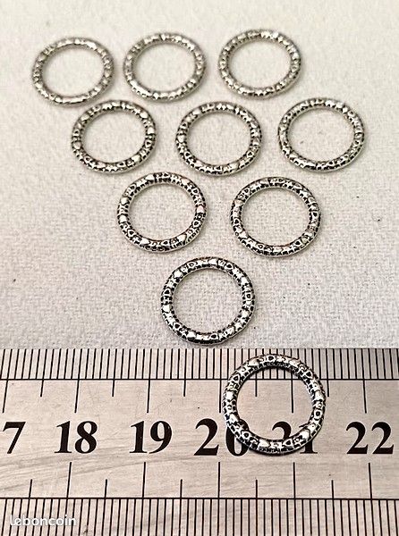 10 Perles connecteur entre-deux _ Anneau Fermé 14,5mm _ Apprêts bijoux _ A156 (image 2)