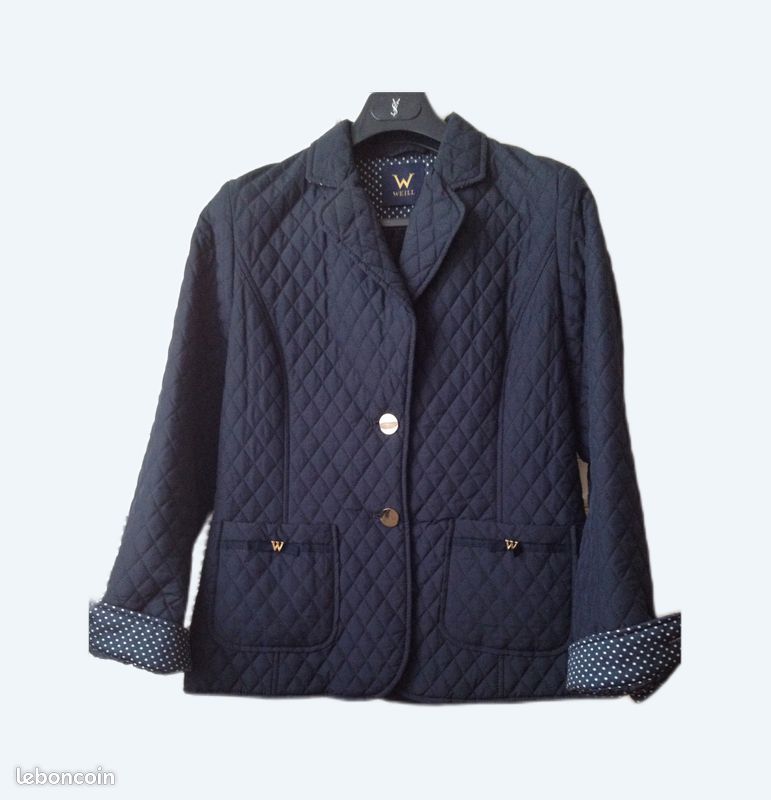 Veste En Cuir WEILL Boutique T40 - Comme Neuve Avec Petit Défaut, Occasion Très Bon état