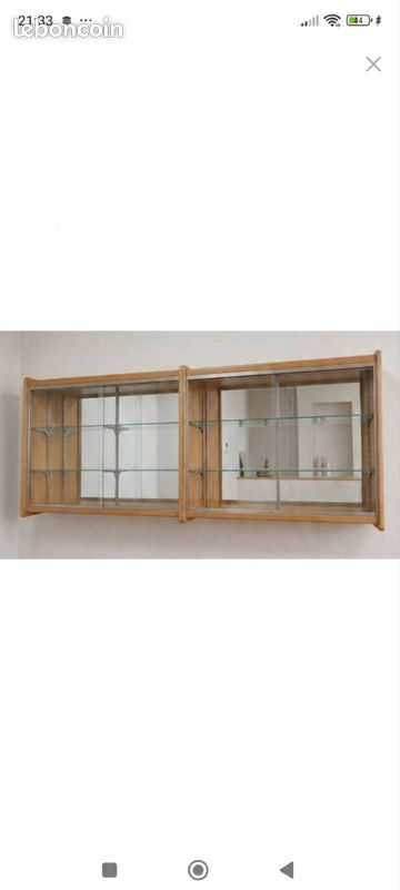 Bibliothèque Murale Vintage XL – Design 60s, Miroir & Vitrine (image 2)