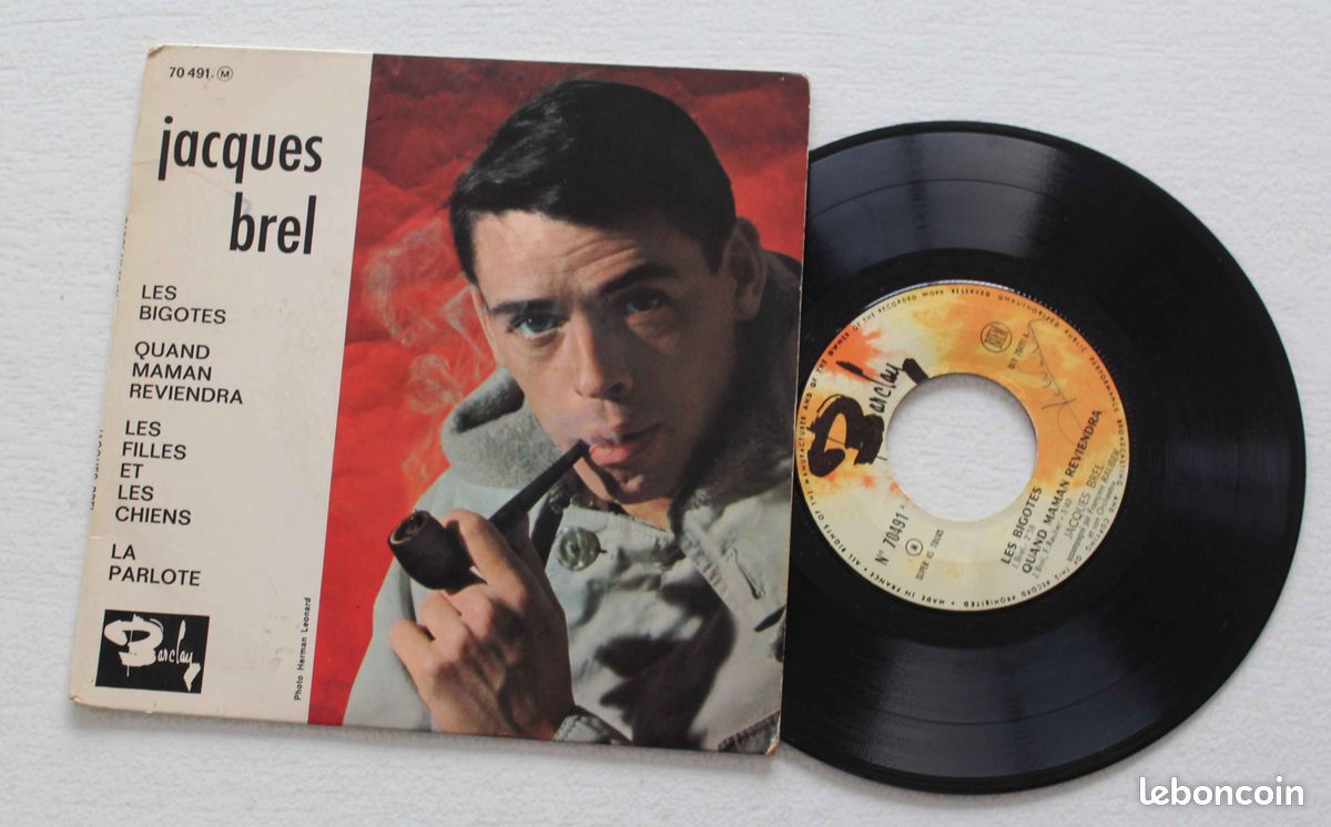 Jacques Brel , les bigotes + 3 , EP - 45 tours (image 1)