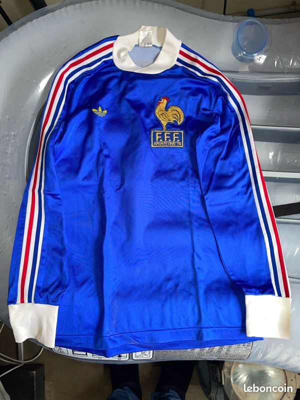 Maillot Vintage France 1978 - Coupe Du Monde Argentine - Platini - Manches Longues