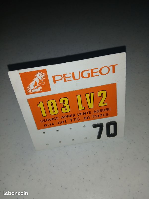 Plaque concession 103 Peugeot (image 1)
