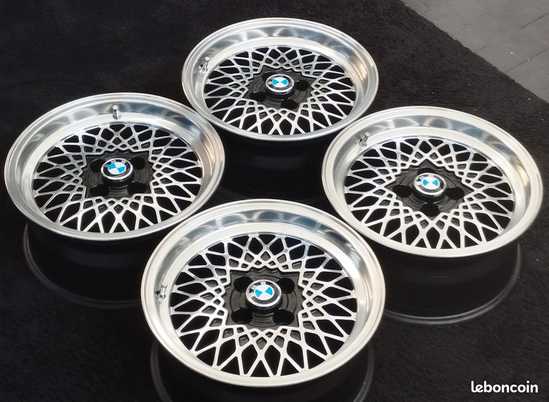 ♦️4 Superbes et très rares jantes BMW E30 E21 4X100 VW Golf Corrado Lupo 325 323 MELBER BBS RIAL