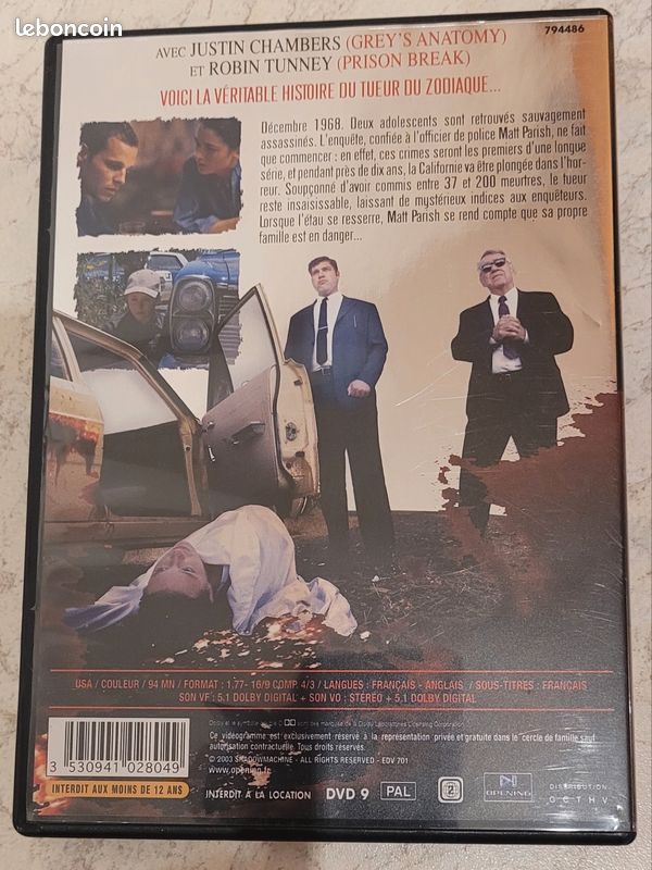 Dvd - thé zodiac (image 2)