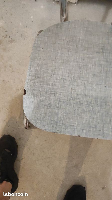 Chaise Formica bleu/ gris (image 2)