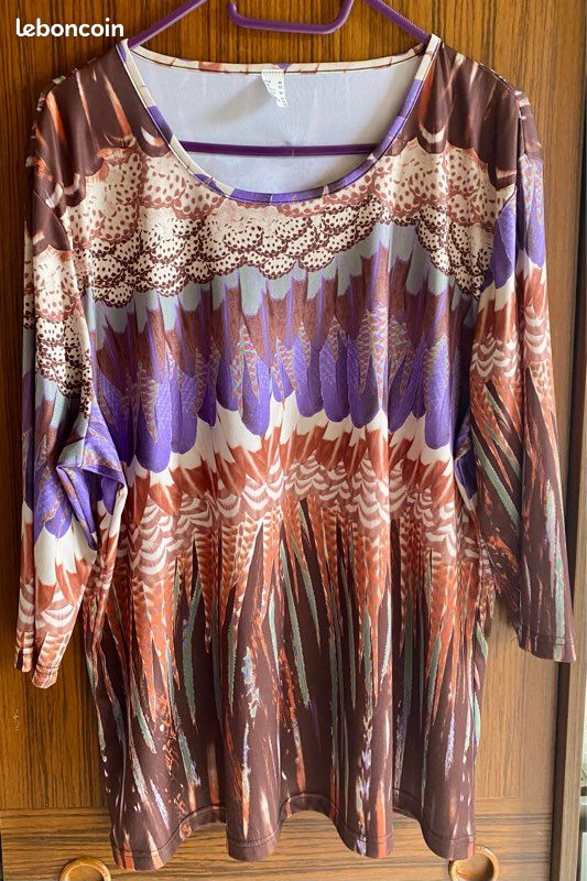 Tunique fluide manches 3/4 taille 48 neuve Vêtements