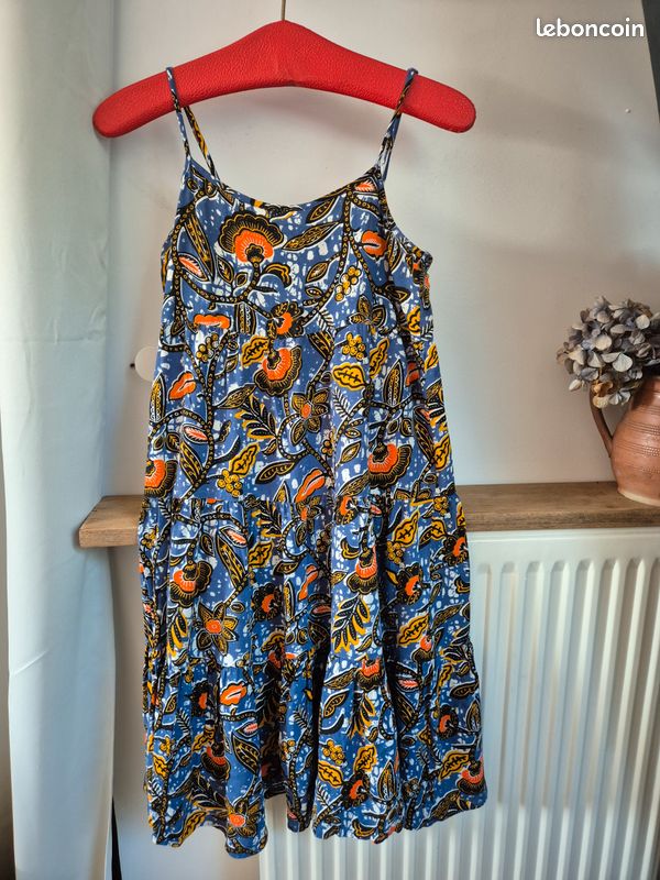 Robe fille monoprix 10 ans a bretelles imprimé wax Vêtements