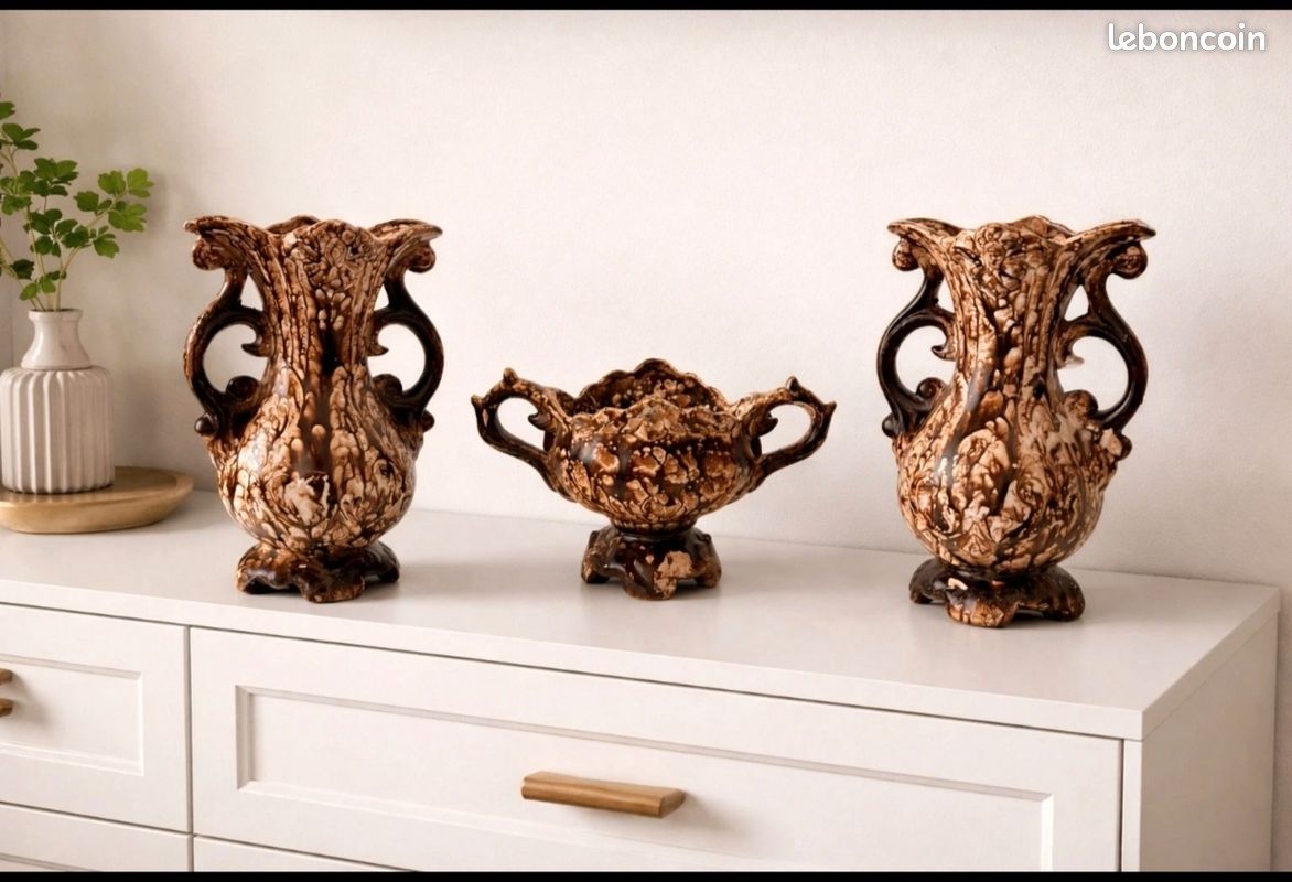 Ancienne superbe poterie/barbotine match avec ancienne ou nouvelle décoration (image 3)