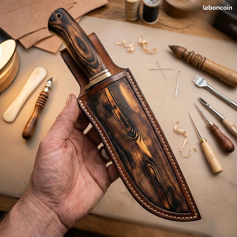 Pièce de cuir véritable peau tannage végétal Wood Collection #448 (image 3)