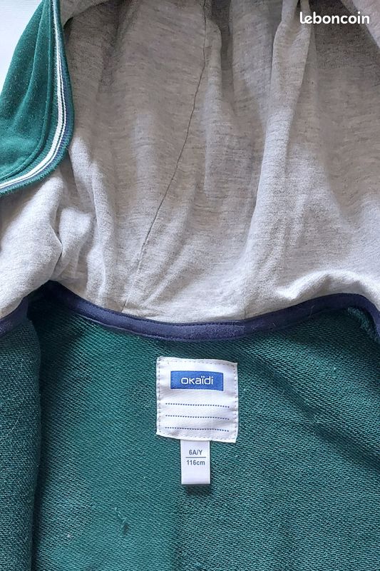 Sweat Okaïdi Vert Coton Garçon 10 Ans - Parfait état, Micromolleton