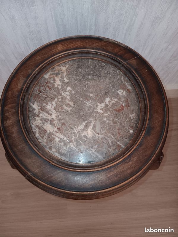 Guéridon rond Bois/Marbre (image 2)