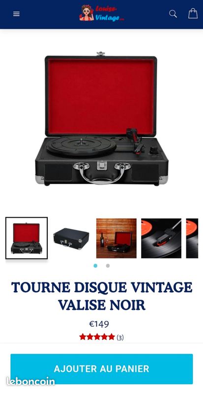 Platine Vinile Vintage HOB Party 540 Avec Radio - 33T Et 45T - En Boîte, Pour Pièces (ne Fonctionne Pas)