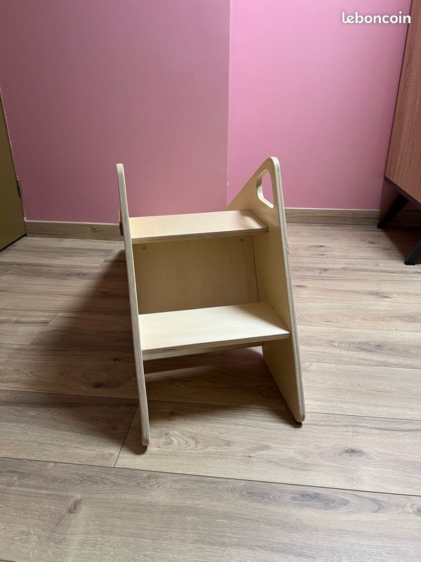 Toboggan d’intérieur en bois KiddyMoon – 2 en 1 toboggan / chaise – Très bon état (image 2)