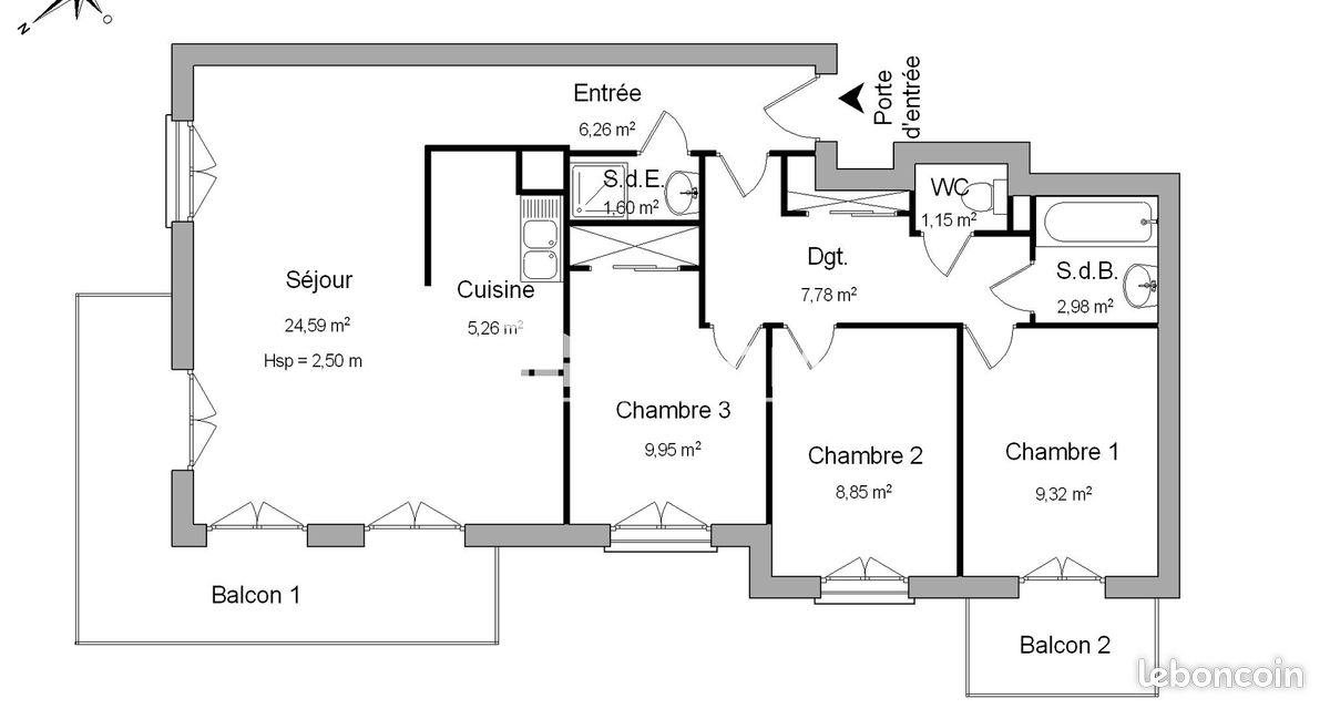 Appartement 4 pièces 78 m² · à Argenteuil · 78 m² · 1 226 €/mois