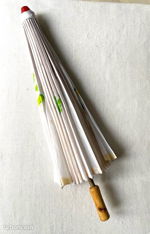 Ombrelle chinoise bambou et tissu peint (image 7)