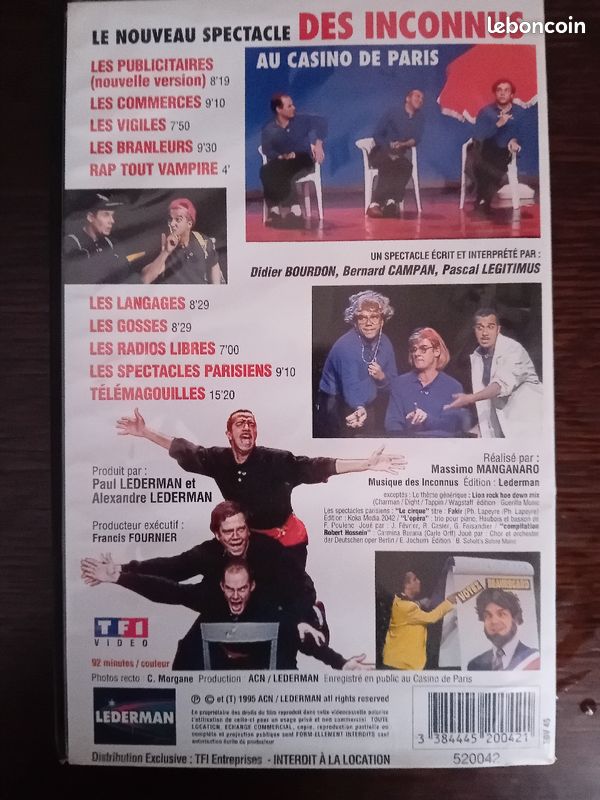 VHS Spectacle des Inconnus (image 2)
