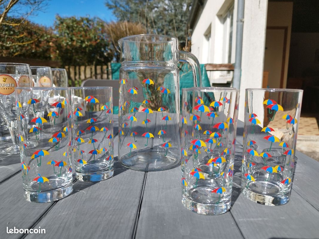 1 pichet+ 5 verres parapluie (image 1)