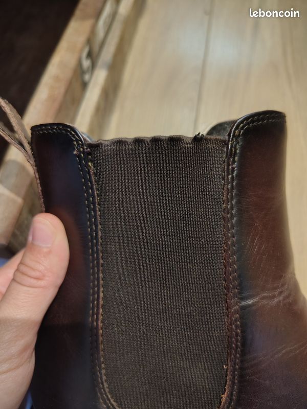 Bottines Chelsea cuir marron Texto - T37 - Semelle crantée (image 8)