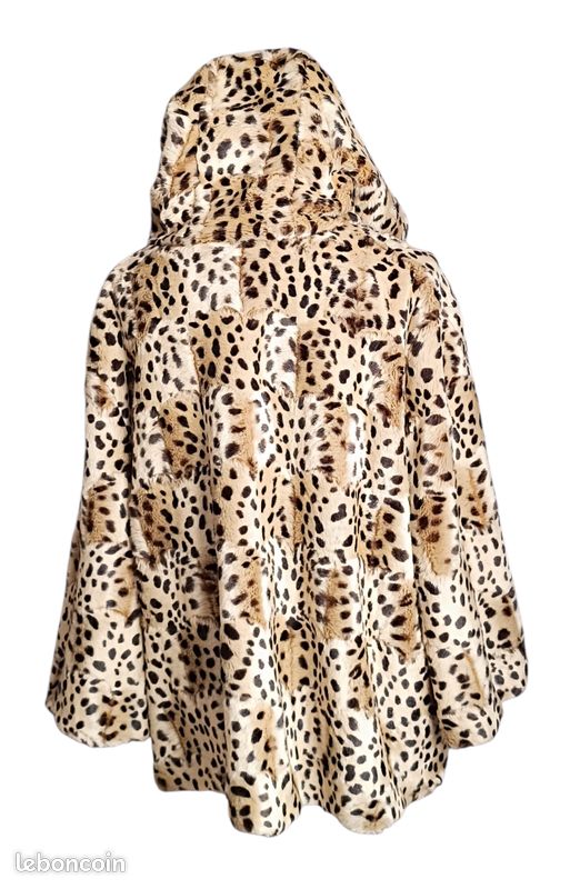 Manteau avec capuche "Et Dieu Créa La Femme" fausse fourrure - Taille 40/42 (image 5)