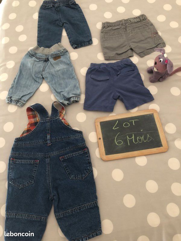 Lots de vêtements, bébé, garçon, 6 mois plus doudou peluche (image 2)