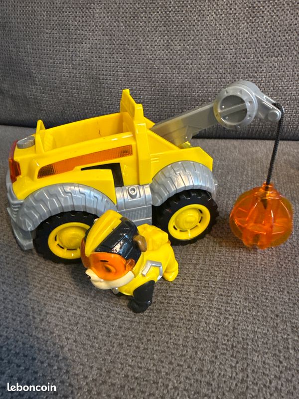 NEUF 2 figurines Pat Patrouille et leur véhicule: Ruben le bouledogue anglais et son engin de chantier jaune et Zuma le labrador sauveteur orange jouet enfant pour garçon fille idée cadeau de Noël (image 5)