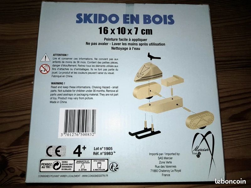 Maquette en bois Scooter des neiges NEUVE (image 2)