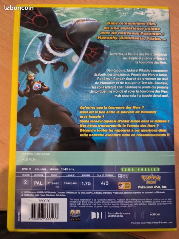 Pokémon Ranger et le Temple des Mers – DVD – Film Pokémon (image 3)