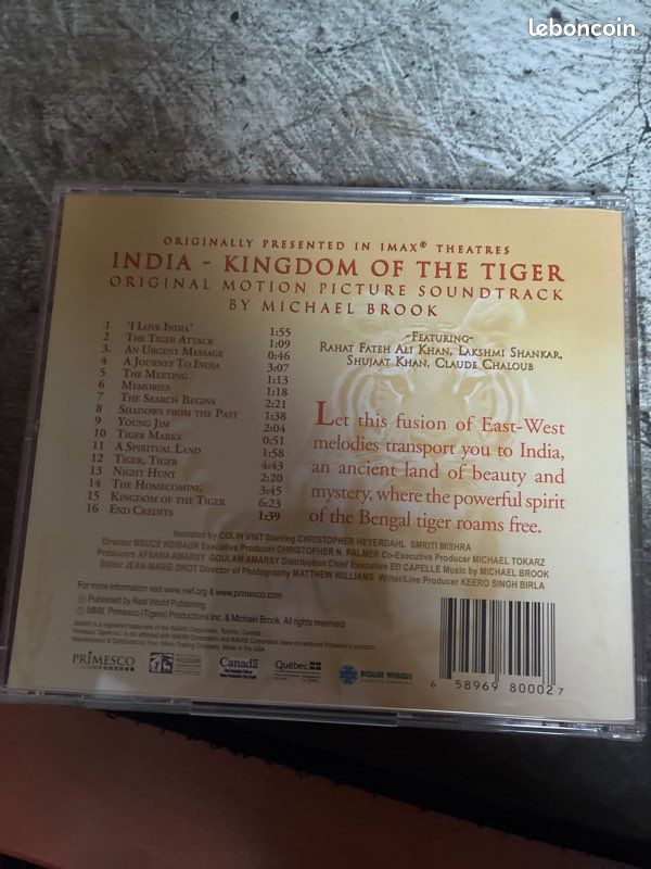 India kingdom of the Tiger cd Michael Brook (image 2)