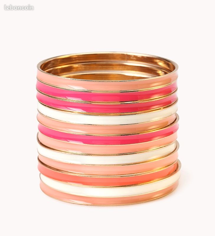 MILAKOO 2 Pièces Bracelet En Acier Inoxydable Pour Femmes - Brillant Rainuré Manchette Élégante