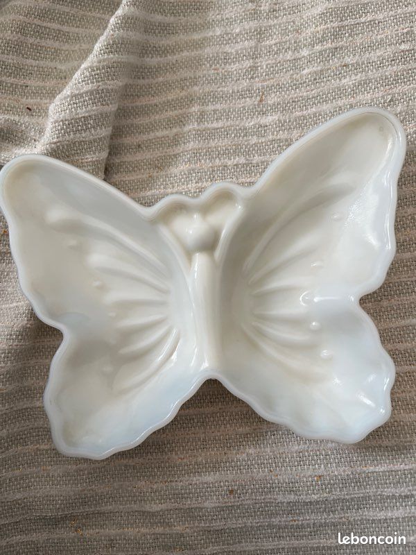 PORTE SAVON ÉPONGE ancien émaillé blanc marbrure bleue EUR 14,00 - FR