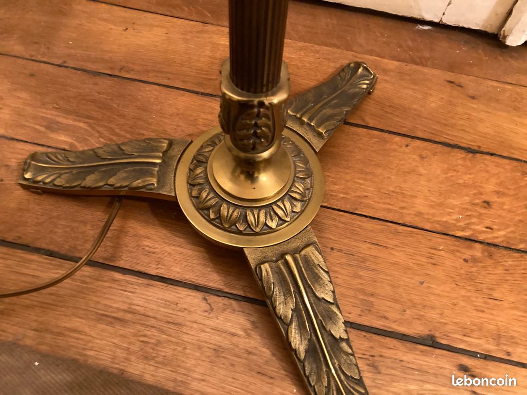 Lampadaire vintage bronze doré (image 3)