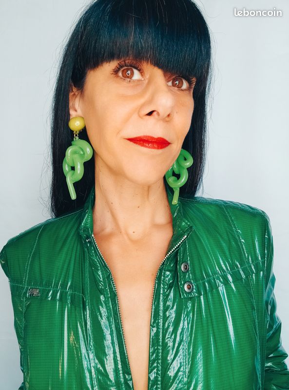 Boucle D'oreille Vintage En Résine - Neuf Avec étiquettes, Sans Marque, Couleur Non Précisée