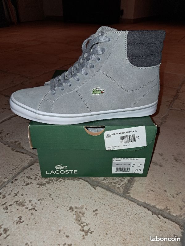 Baskets montantes Lacoste grises Chaussures