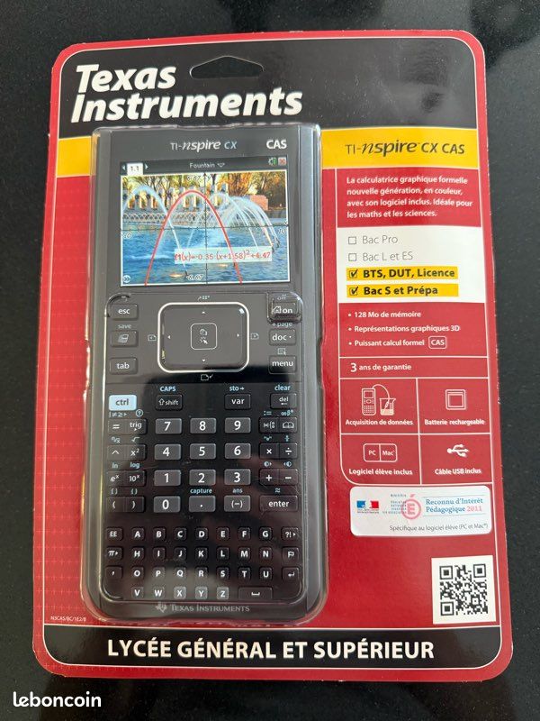 TEXAS INSTRUMENTS TI-NSPIRE CX II-T CAS Calculatrice - Noir (NSCXCAS2