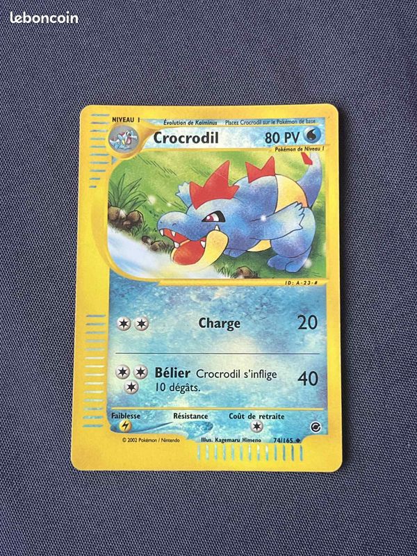 Crocrodil Expedition Reverse holo, set de base, carte pokemon - Collection Crocrodil Expedition Reverse holo, set de base, carte pokemon - Collection