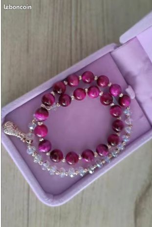 S925 Bracelet en argent et cristal d'oeil de tigre naturel (image 2)