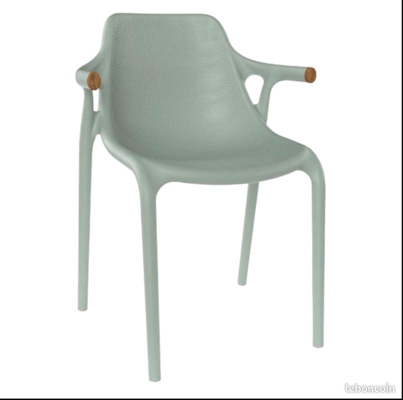 Chaise design vert avec accoudoirs, Neuves (image 1)