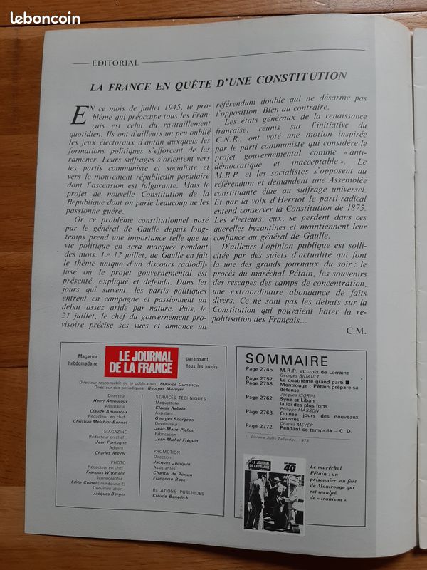 Le Journal de la France - Pétain, le dernier acte (n.194, 1973) (image 2)