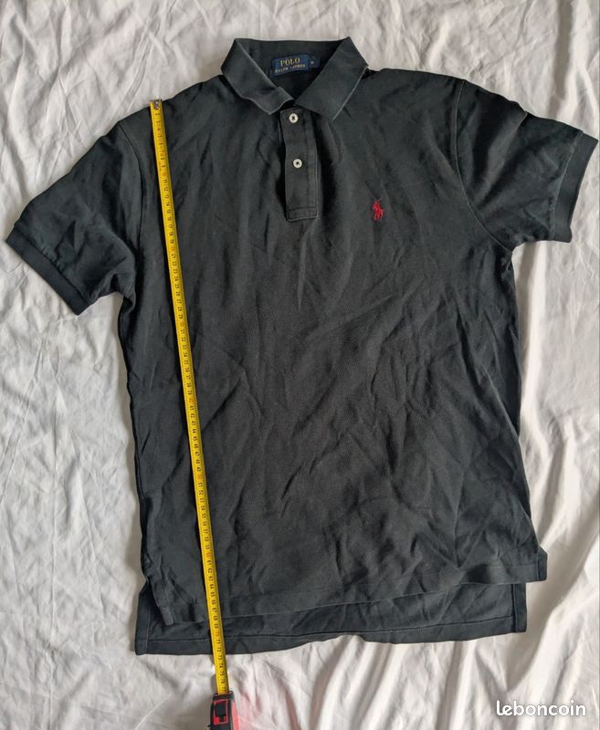 Polo courte manche noir et logo rouge - RALPH LAUREN (image 6)