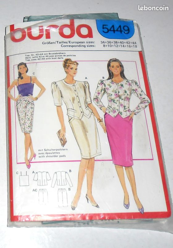 Patron de Couture Vintage Burda 5449 (image 1)